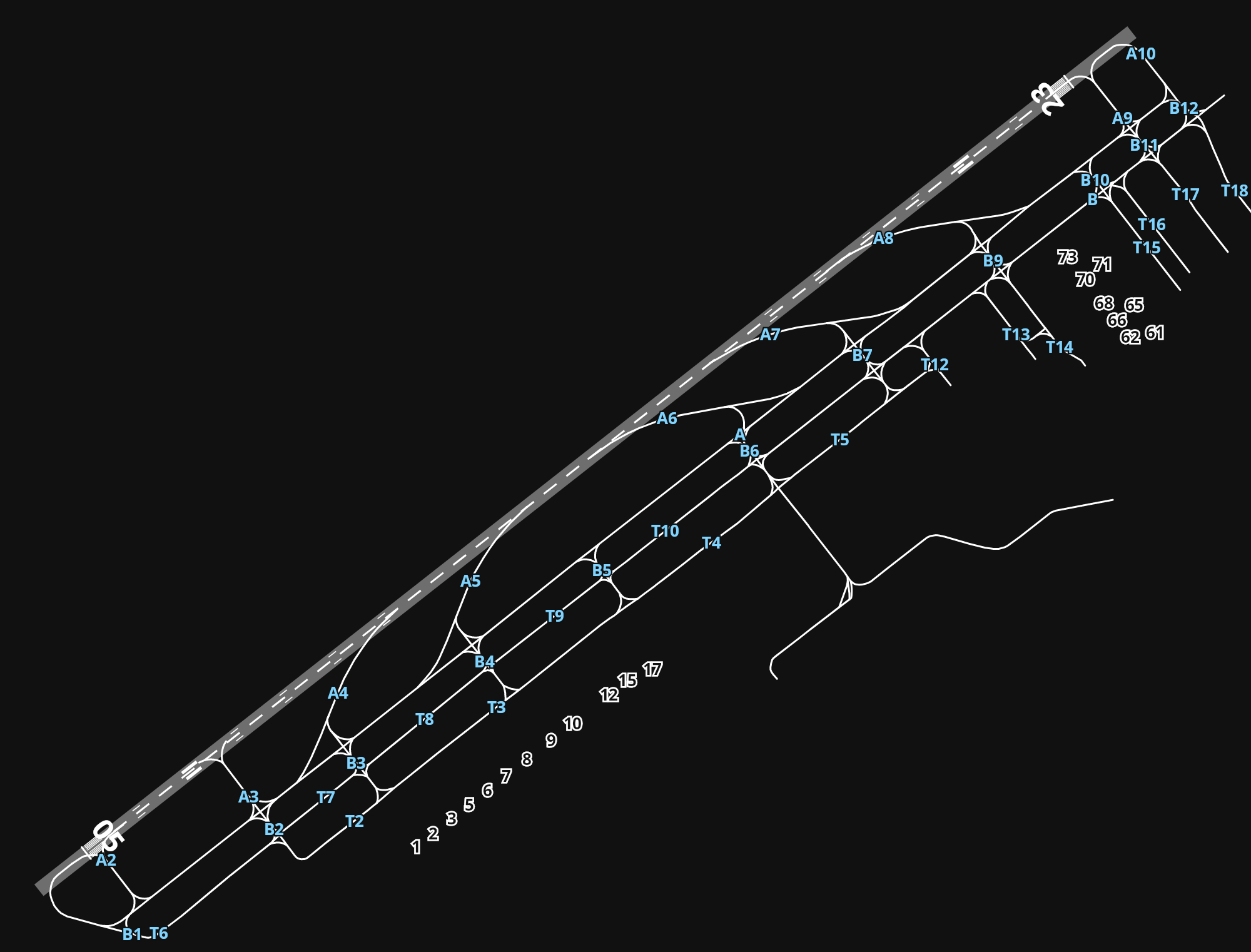 ZSAM Xiamen Gaoqi International Airport airport diagram — runways, taxiways and parking stands