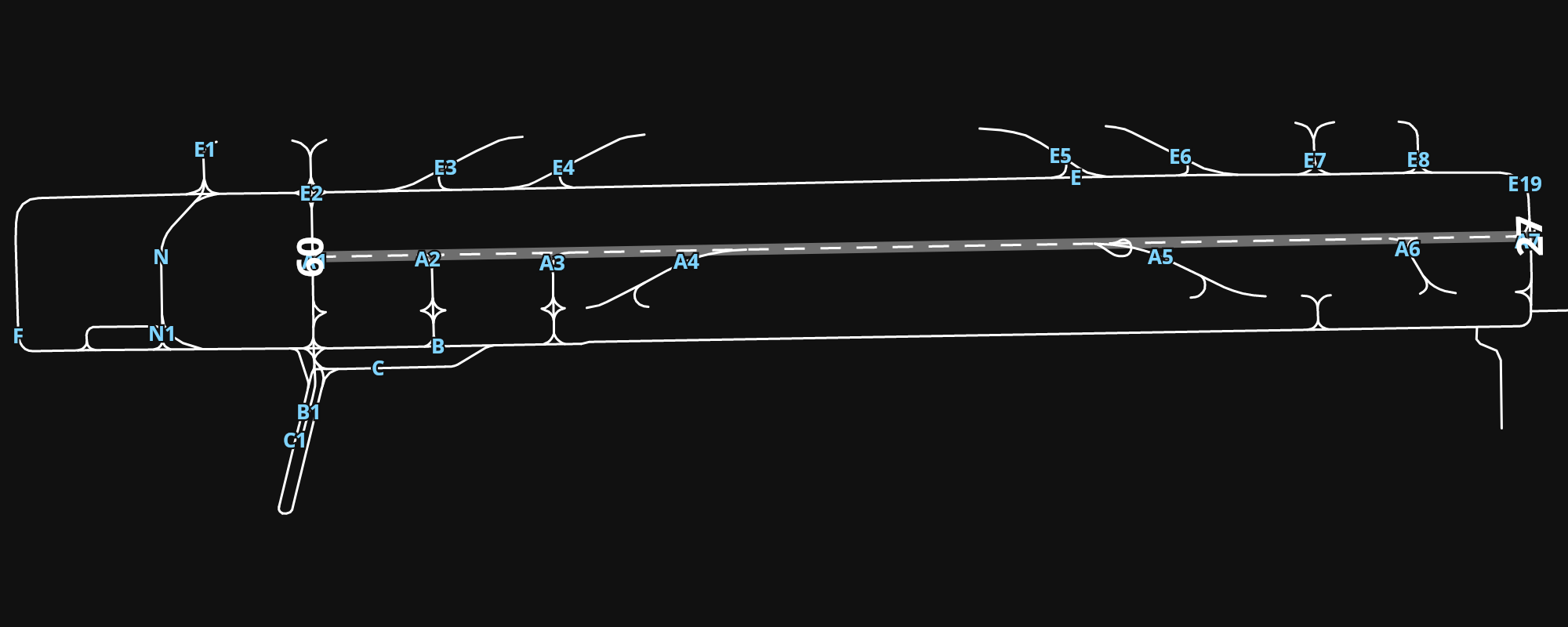 ZULS Lhasa Gonggar Airport airport diagram — runways, taxiways and parking stands