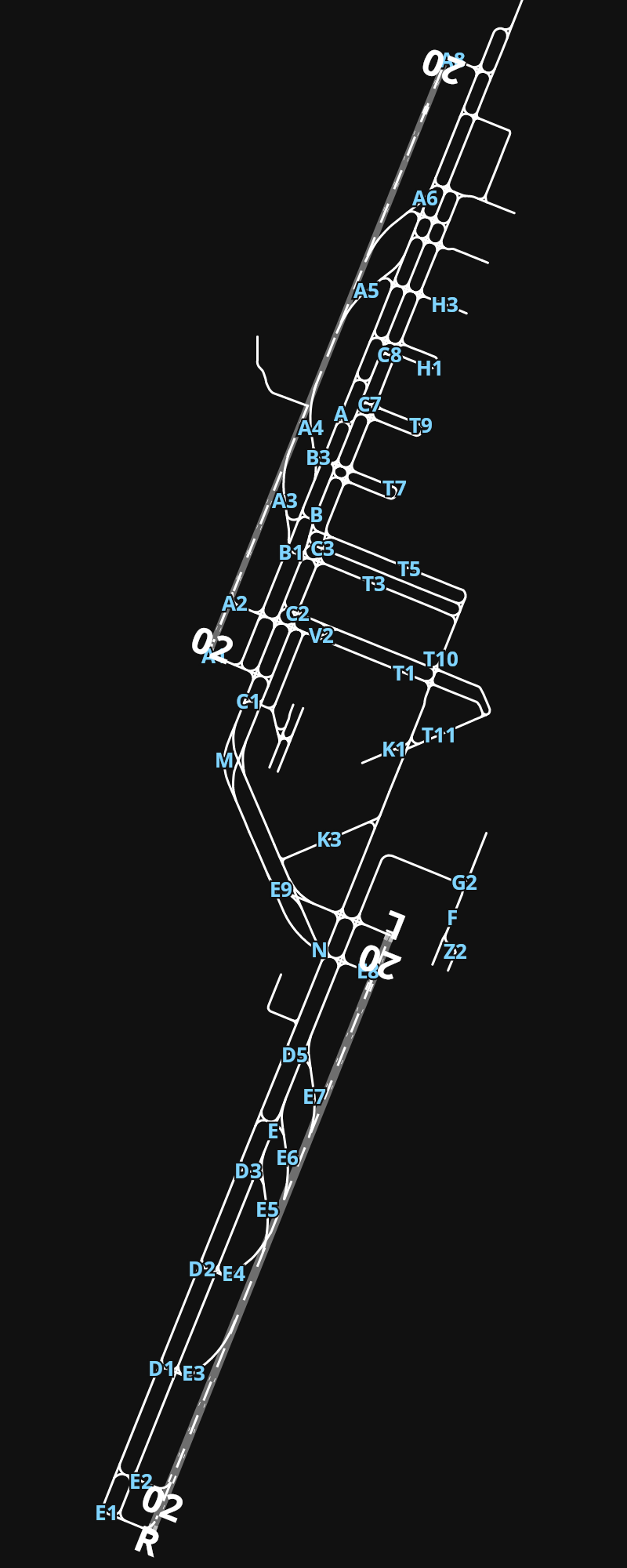 ZUUU Chengdu Shuangliu International Airport airport diagram — runways, taxiways and parking stands